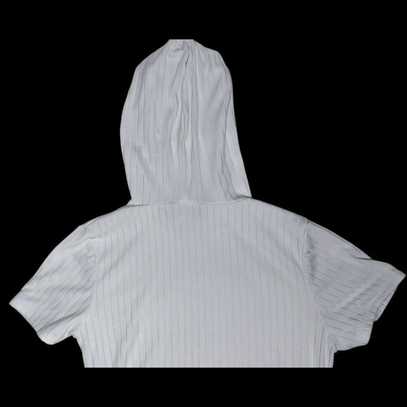 Kids Cant Miss Ribbed White Hooded Top Girls 10/12 Drawstring Sides Shirt Hoodie - Picture 16 of 16